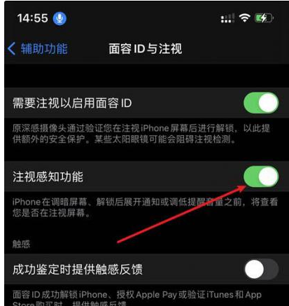 宁南苹果14维修网点分享iPhone14注视感知功能有什么用 